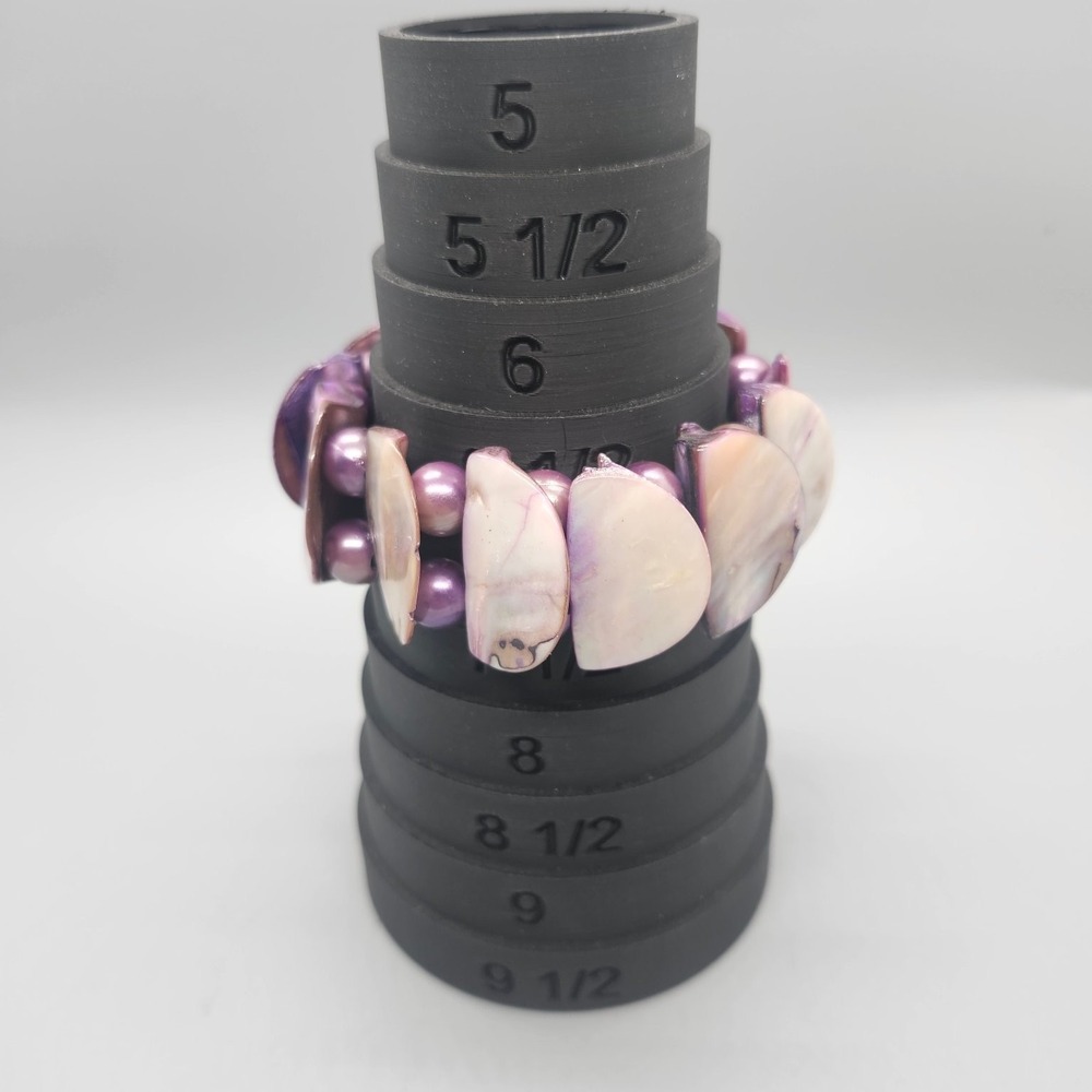 Purple Lavender Shell Mother of Pearl Pearl Stretch Bracelet 6" Beaded